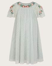 Evi Embellished Tulle Swing Dress, Green (GREEN), large