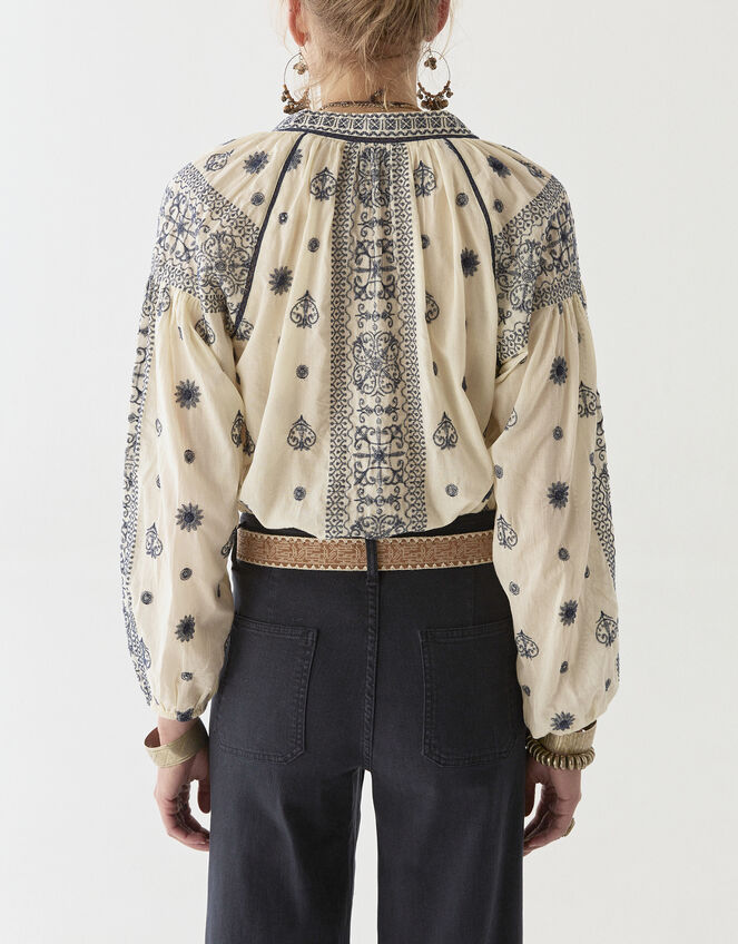 Maison Hotel Stephanie Embroidered Blouse, White (OFF WHITE), large