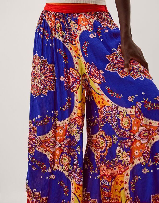 Padma Printed Palazzo Trousers, Blue (COBALT), large