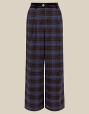 Jules Check Wide Leg Trousers, Blue (COBALT), large
