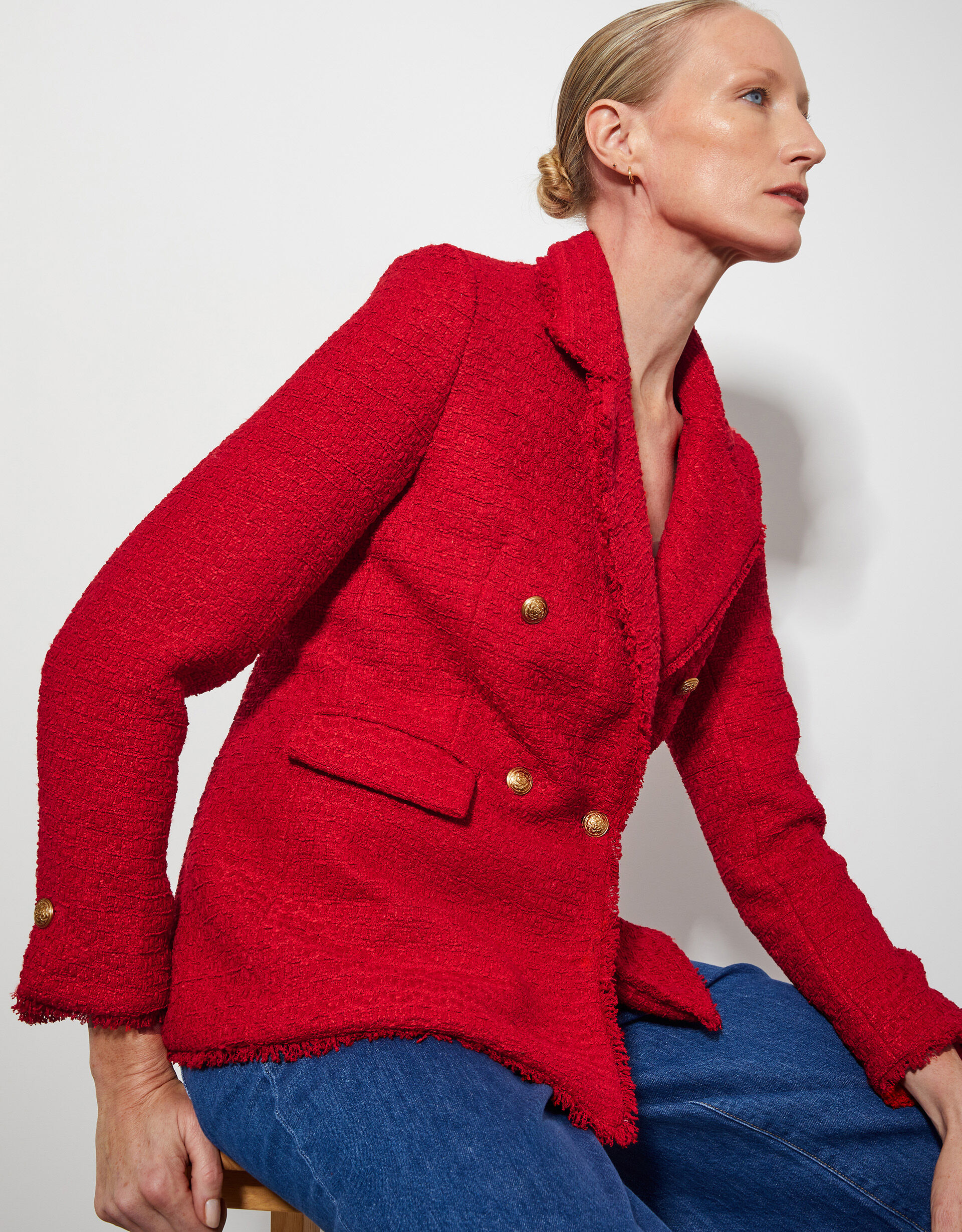 Rubi Tweed Jacket Red