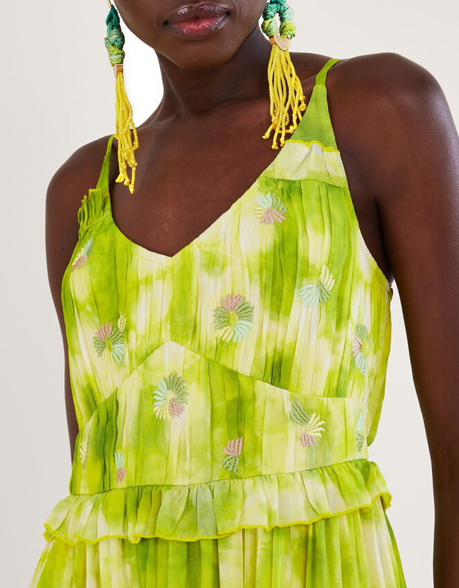 Dalila Tie Dye Dress with Sustainable Viscose, Green (BRIGHT GREEN), large