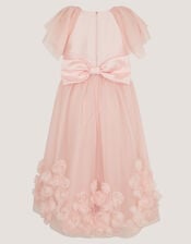 Eden Appliqu&eacute; Rose Tulle Dress, Pink (DUSKY PINK), large