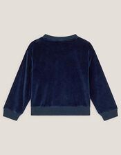 Butterfly Embellished Top, Blue (NAVY), large