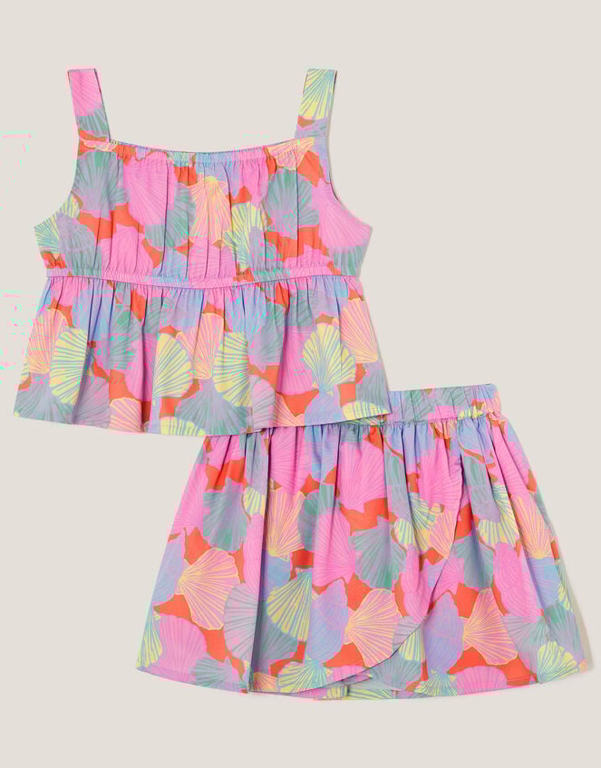 Shell Print Top & Skirt Set, Multi (MULTI), large