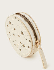 Foil Star Leather Round Purse, , large