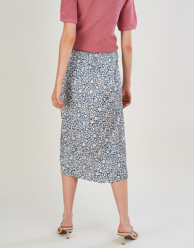 Anias Animal Crinkle Midi Skirt with Recycled Polyester, Teal (TEAL), large