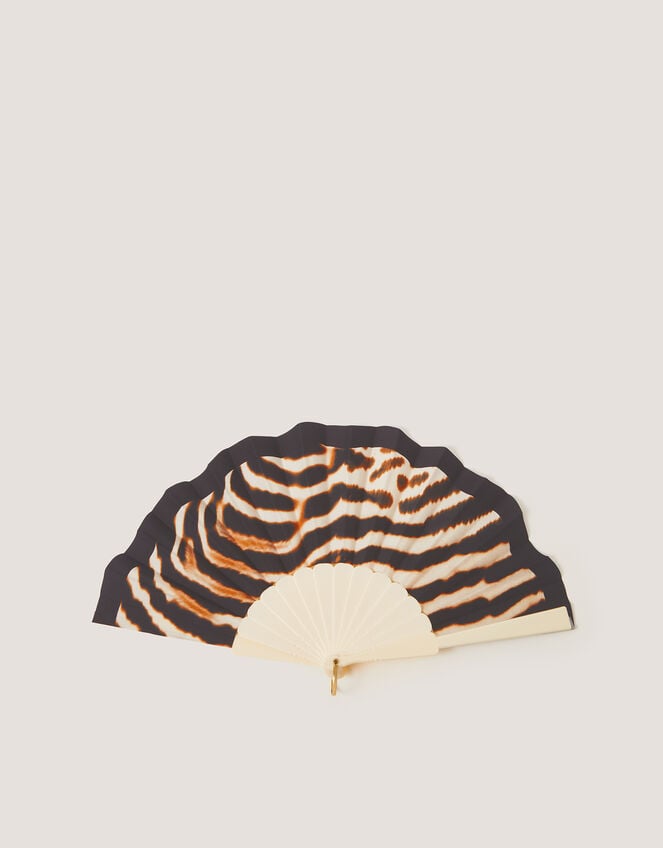 Annie Animal Print Foldable Fan, , large