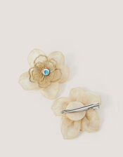 2-Pack Diamant&eacute; Flower Hair Clips, , large