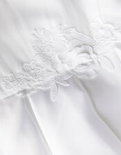 Chiffon Sleeve Floral Communion Dress, White (WHITE), large