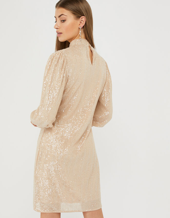 Adara Sequin Short Dress, Pink (BLUSH), large