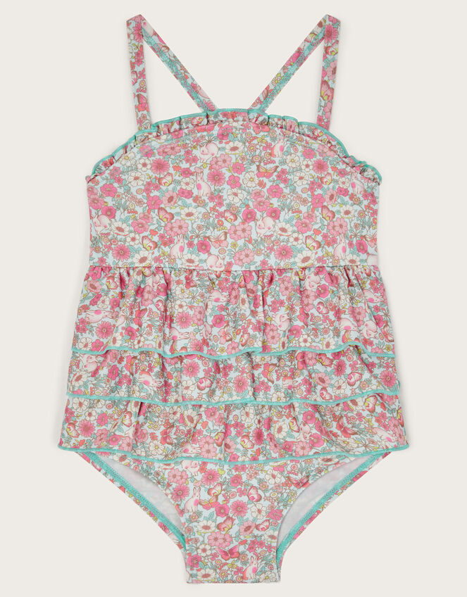 Baby Ditsy Floral Frilly Swimsuit, Pink (PINK), large