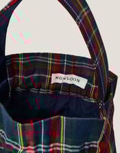 Monsoon x Sarah Corbett-Winder Tartan Pouch Bag, , large