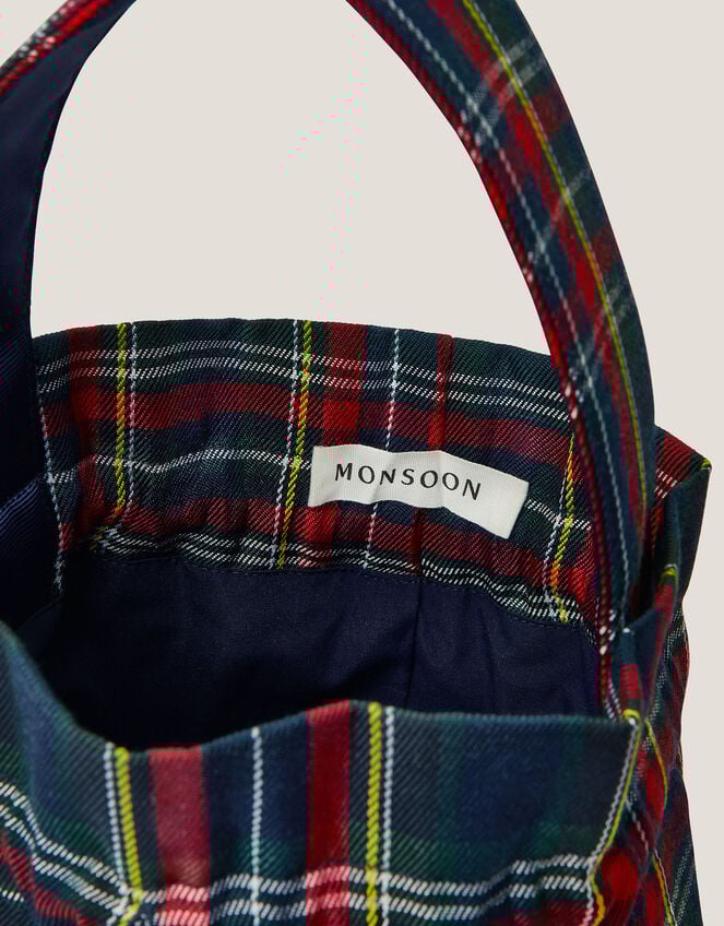Monsoon x Sarah Corbett-Winder Tartan Pouch Bag, , large