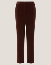 Mila Straight Velvet Trousers, Copper (COPPER), large