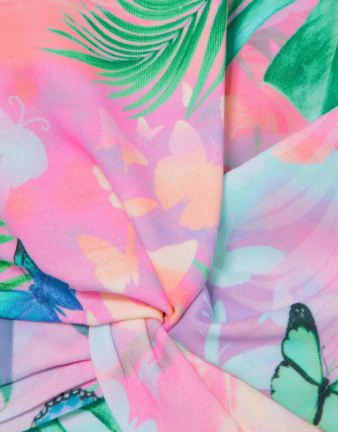 Tropical Print Hoodie, Orange (ORANGE), large