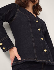 Teri Tailored Denim Shirt , Blue (INDIGO), large