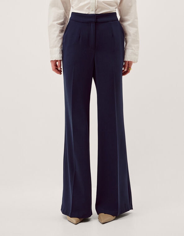 Erin Flared Trousers, Blue (NAVY), large