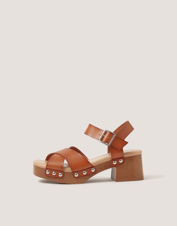 Celia Clog Sandals, Tan (TAN), large
