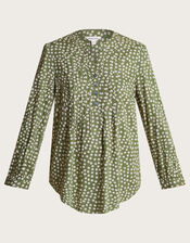 Sancha Floral Print Top, Green (GREEN), large