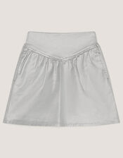 Jardine Metallic Mini Skirt, Silver (SILVER), large