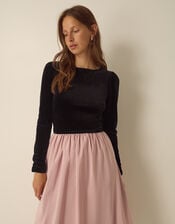 Taylor Two Tone Velvet Taffeta Midi Dress , Pink (PINK), large