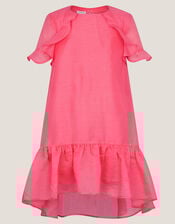 Lottie Frill Swing Party Dress, Orange (CORAL), large