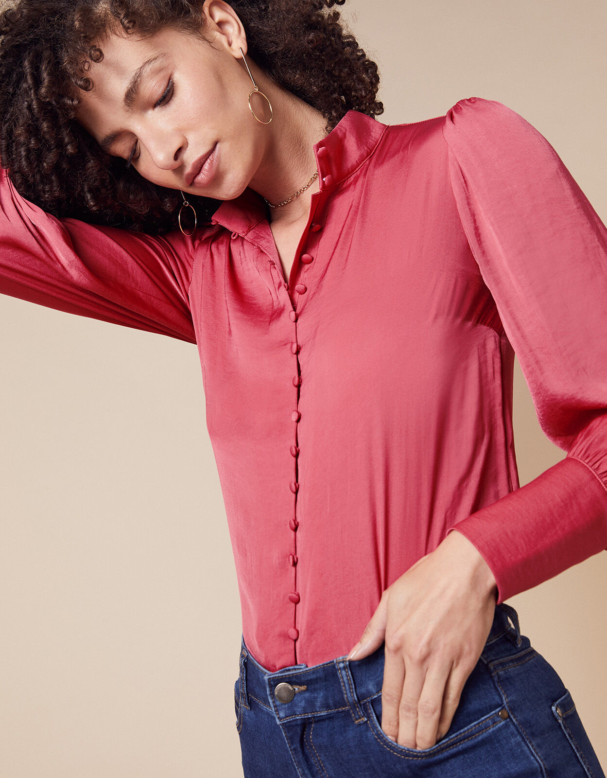Pink rose blouse