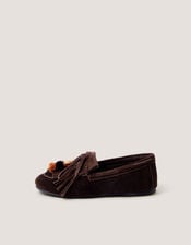 Tabitha Suede Moccasin Loafers, Brown (CHOCOLATE), large