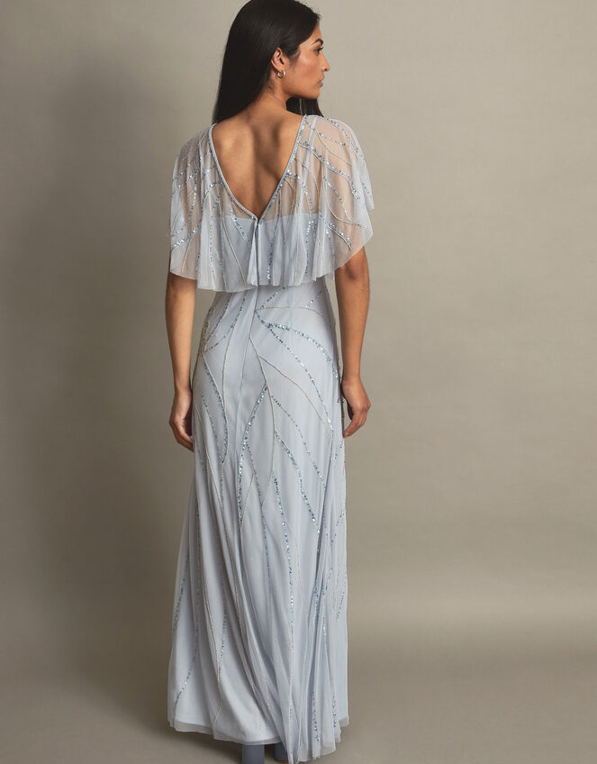 Sienna Embellished Maxi Dress with Recycled Polyester, CLOUD, large