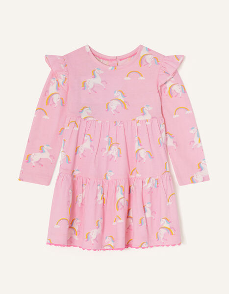 Baby Rainbow Horse Tiered Dress Pink, Pink (PINK), large
