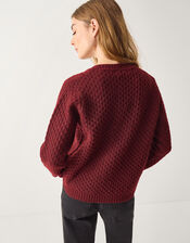 Tina Bow Tie Cardigan, Red (BERRY), large