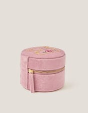Floral Embroidered Initial Jewellery Box, Pink (PINK), large