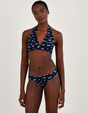 Batik Print Scallop Bikini Top, Blue (NAVY), large