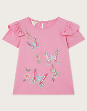 Butterfly Flutter Sleeve Top, Purple (LILAC), large