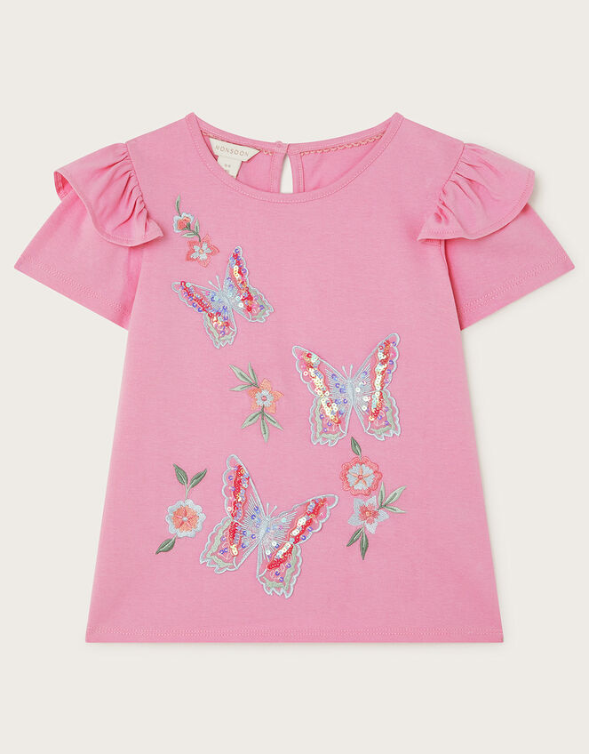 Butterfly Flutter Sleeve Top, Purple (LILAC), large