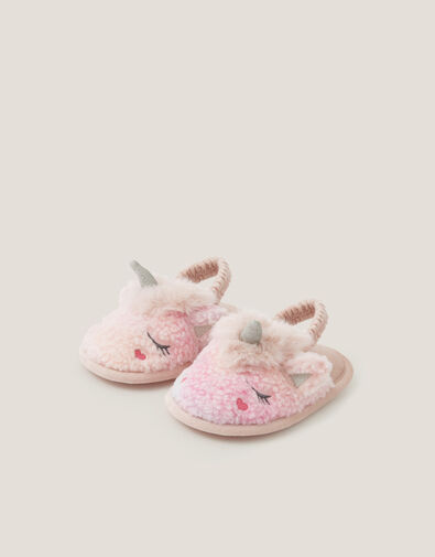 Fluffy Ombré Unicorn Slippers, Multi (MULTI), large