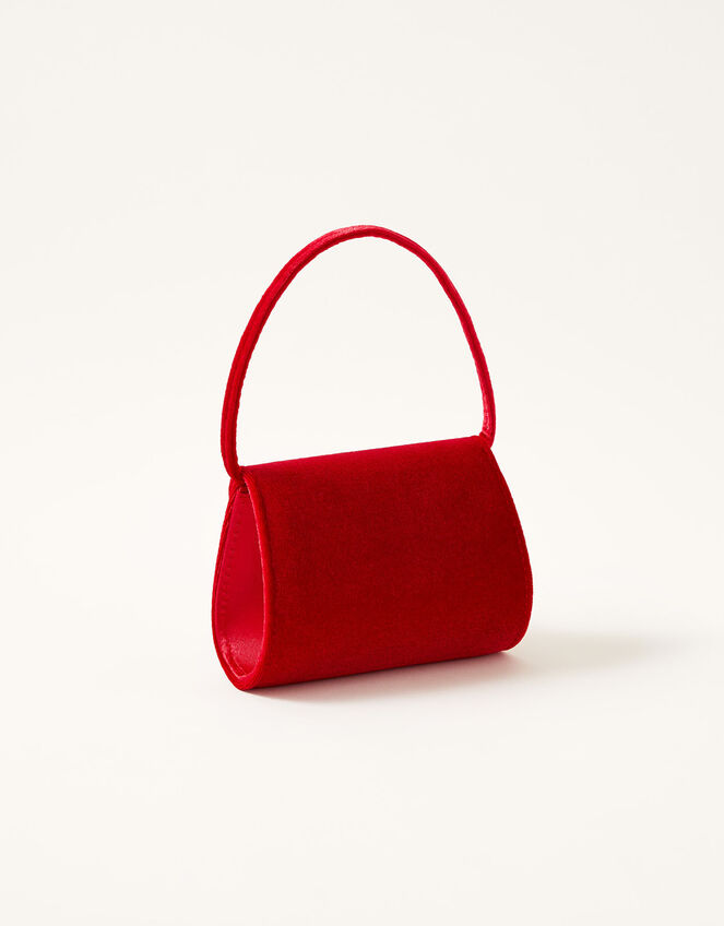 Velvet Pom-Pom Mini Bag , , large