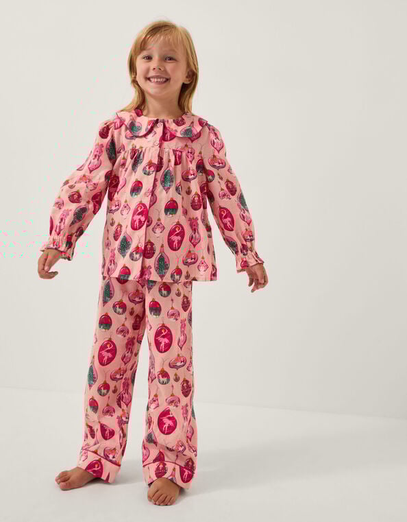 Christmas Bauble Print Long Pyjamas Set, Pink (PINK), large