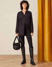 Perry Ponte Trousers, Black (BLACK), large