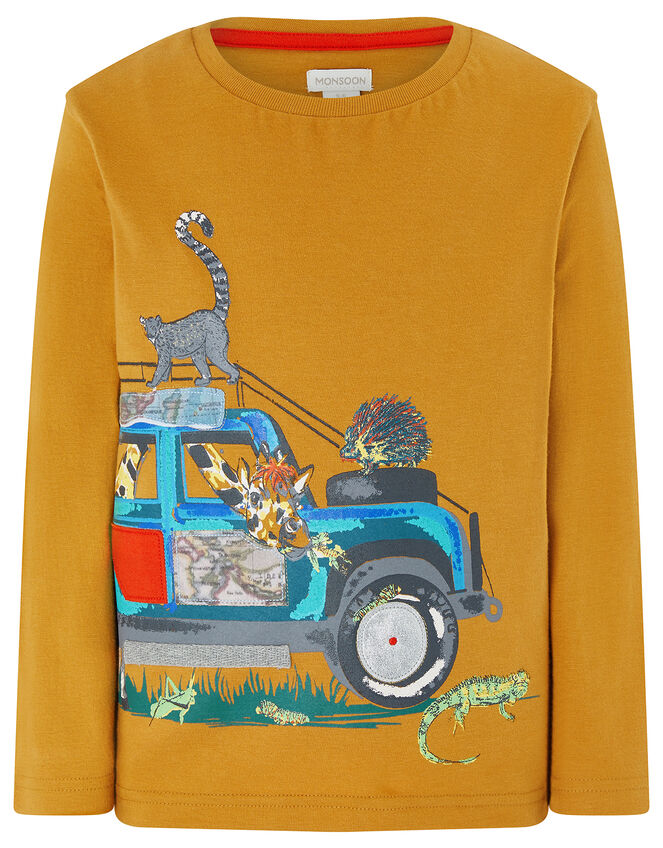 Eli Safari Long Sleeved T-Shirt, Yellow (MUSTARD), large