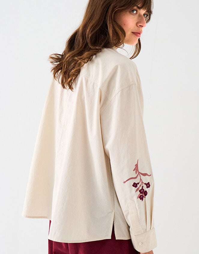 East Liya Embroidered Shirt, Camel (BEIGE), large