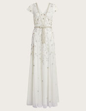 Michelle Embroidered Bridal Dress, Ivory (IVORY), large