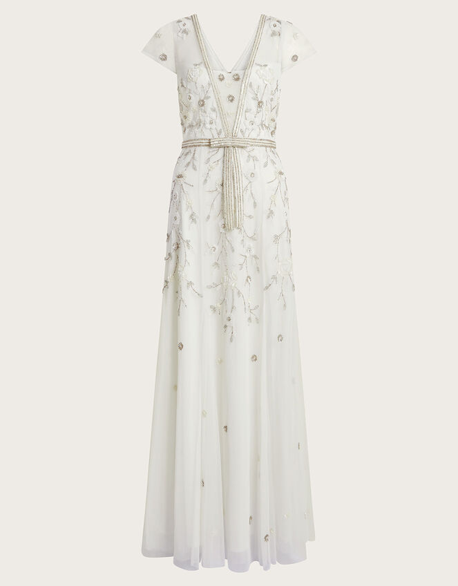 Michelle Embroidered Bridal Dress, Ivory (IVORY), large