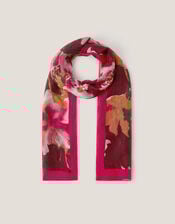 Gloria Floral Print Silk Scarf, , large