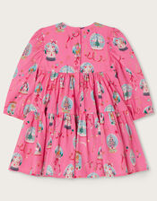Baby Snowglobe Woven Tiered Dress, Pink (PINK), large