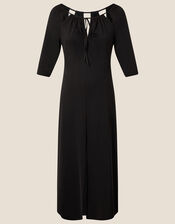 Plain Jersey Strappy Dress, Black (BLACK), large