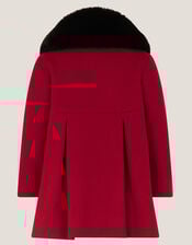 Baby Fluffy Collar Bow Coat, Red (RED), large