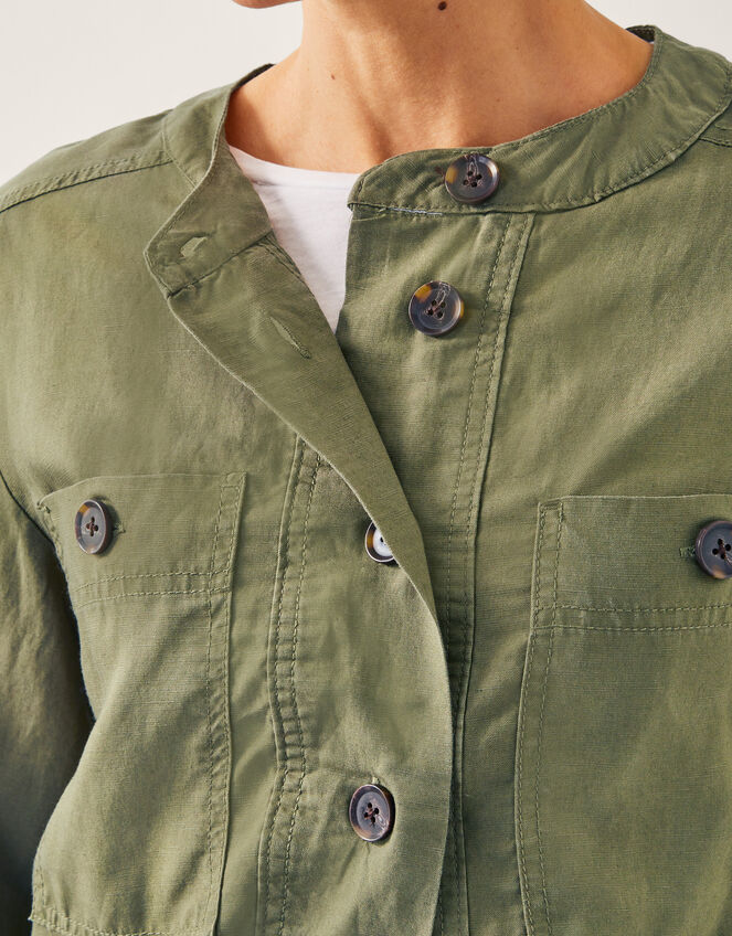 Cally Cropped Bomber Jacket, Green (KHAKI), large