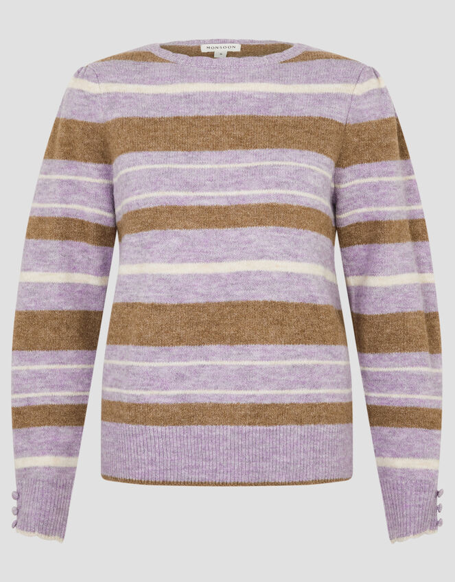 Simone Stripe Jumper, Purple (LILAC), large